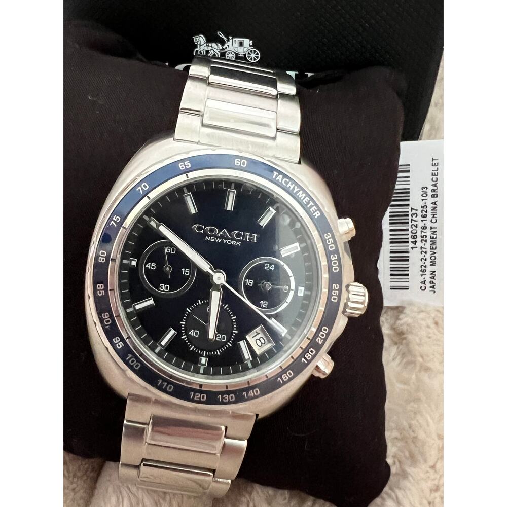 Coach Charter Men's Chronograph Quartz Watch – 39 mm Stainless Steel Case NWT - Picture 2 of 8